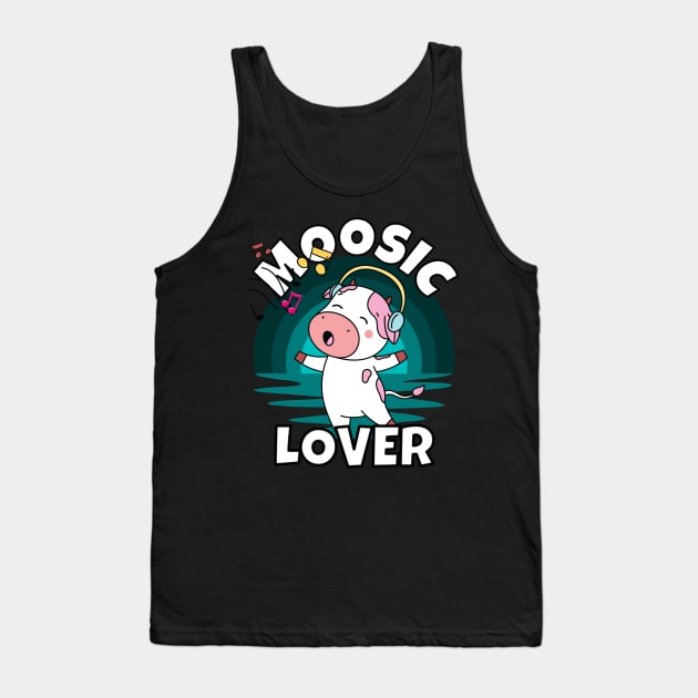 Singing Cow Sunset - Moosic Lover Tank Top by RockReflections